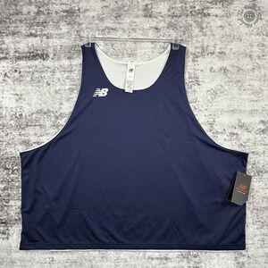 NWT New Balance Reversible‎ Mesh Tank 2XL Navy White Basketball Athletic Jersey